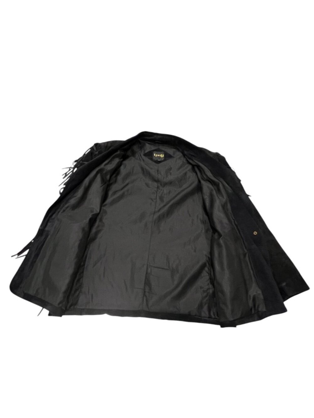 Learsi Vintage Western Fringe Suede Leather Jacket, Black, M - Picture 8 of 12